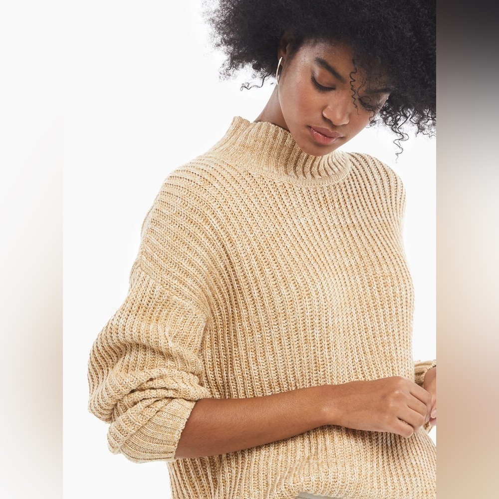 ABLE Rose Organic Cotton Drop Shoulder Relaxed Fit Sweater Women's Size L